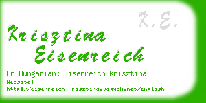 krisztina eisenreich business card